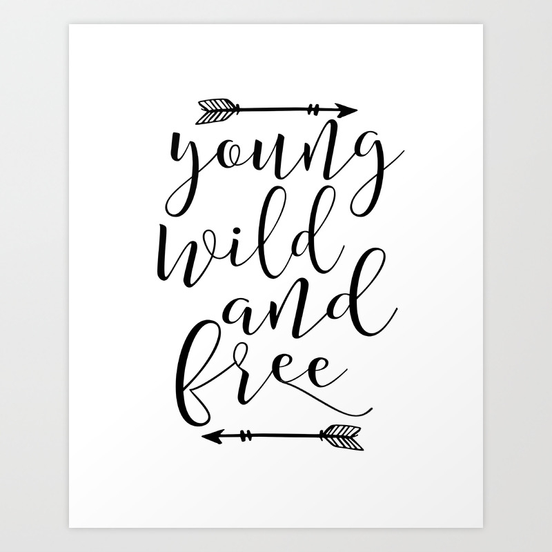 Wild and Free PRINTABLE art inspirational quote,arrows print,motivational quote,typography print,black and white,nursery print,INSTANT art
