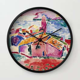 View of Collioure - Henri Matisse - Exhibition Poster Wall Clock | Artdeco, Colourful, Watercolour, Modernism, Exhibition, Fineart, Graphicdesign, Cezanne, Painting, Henrimatisse 