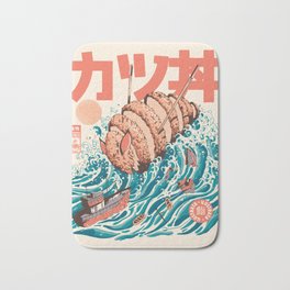 Katsuju Bath Mat | Monster, Manga, Graphicdesign, Noodle, Food, Yokai, Kanagawa, Katsudon, Greatramen, Japan 