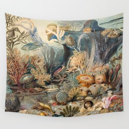 Ocean Life by James M Sommerville 1859 Funky Quirky Cute Cozy Boho Maximalism Maximalist Wall Tapestry