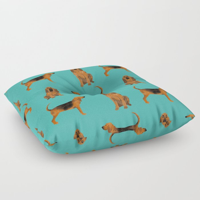 Bloodhound dog breed pet pattern hounds dog portrait bloodhounds gifts Floor Pillow