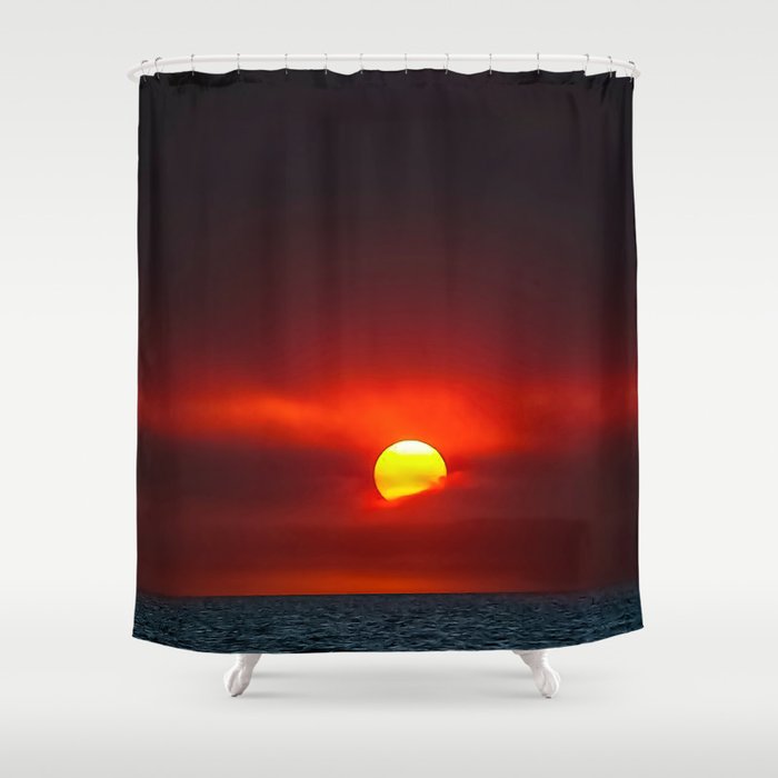 The Setting sun Shower Curtain