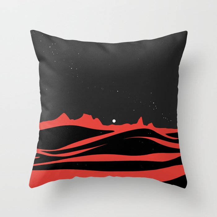 Black Dunes Throw Pillow