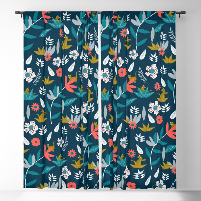 Floral hide and seek Blackout Curtain by CocoDes | Society6