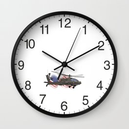 AH-64 Apache Helicopter with American Flag Wall Clock