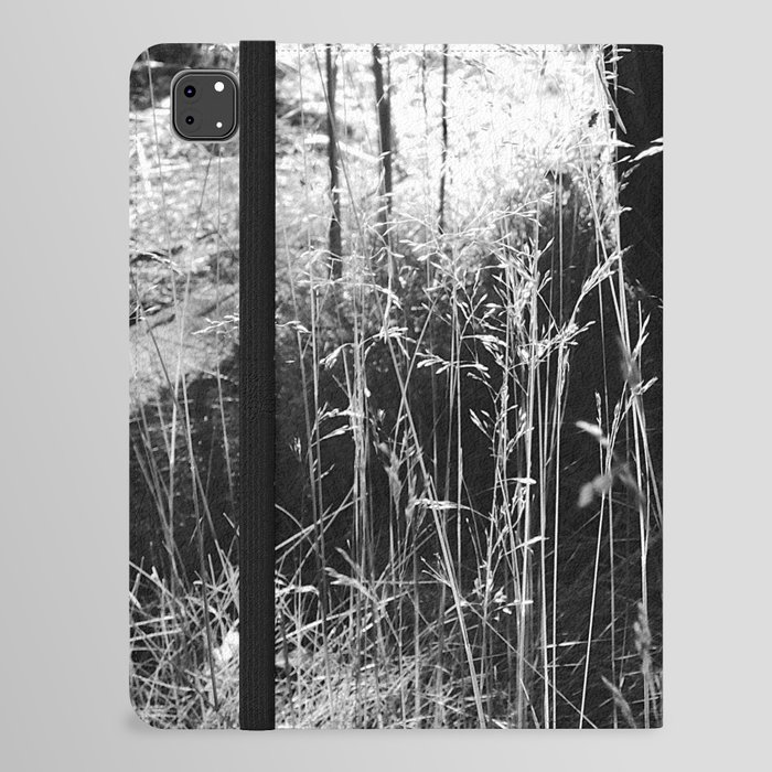 Long Grass Close Up in the Scottish Highlands in Black and white iPad Folio Case