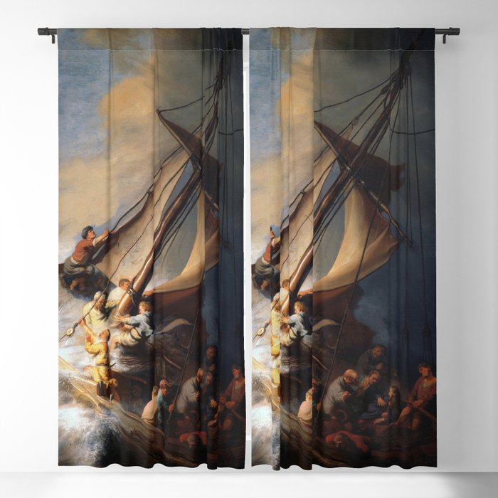 Stolen Painting - The Storm on the Sea of Galilee by Rembrandt Blackout Curtain