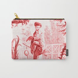 Chinoiserie Toile in Red Carry-All Pouch