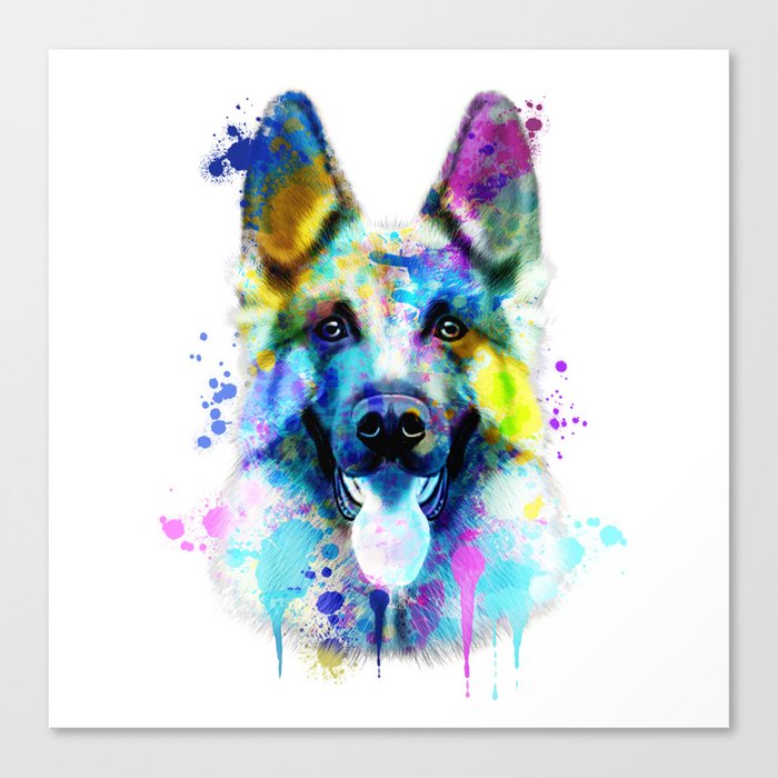 German Shepherd Watercolor Watercolor Dog Print German