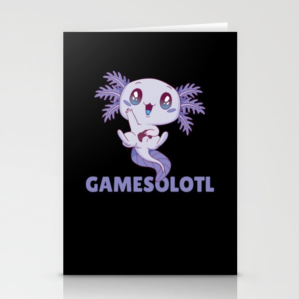Gamesolotl Funny Axolotl Word Game For Gamers Stationery Cards