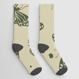 green butterfly Socks