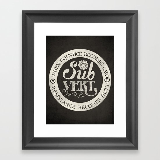 Subvert Framed Art Print