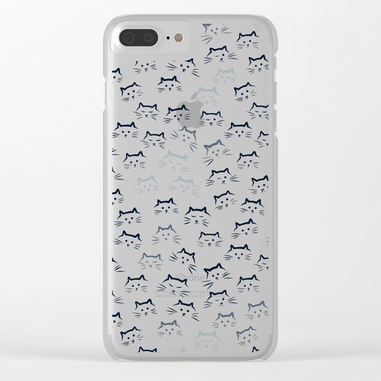 Black and White Cat-mouflage Clear iPhone Case