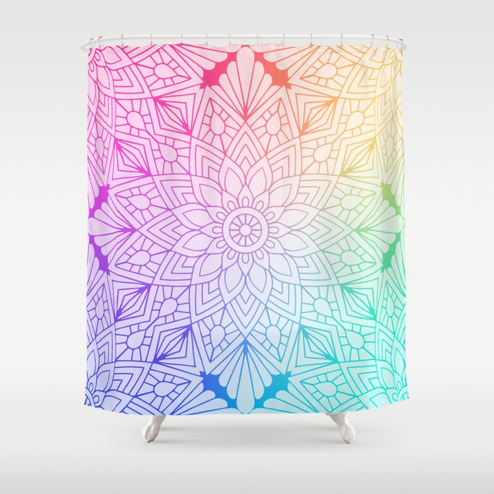 Rainbow Mandala Shower Curtain
