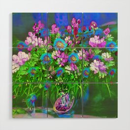 Mauve Blossoms Wood Wall Art