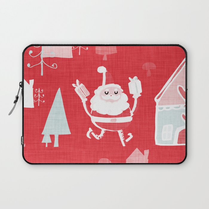 Santa is in Town Red #Holiday #Christmas Laptop Sleeve
