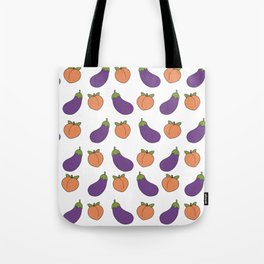 Eggplant and Peach Tote Bag