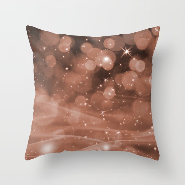 Sherwin Williams Cavern Clay Whimsical Glowing Orb Sparkles Throw Pillow