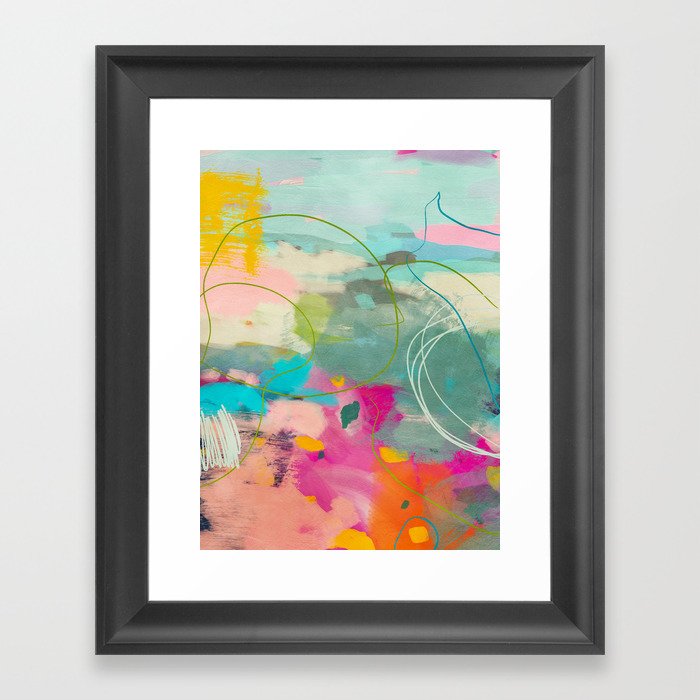 mixed abstract brush color study art 1 Framed Art Print