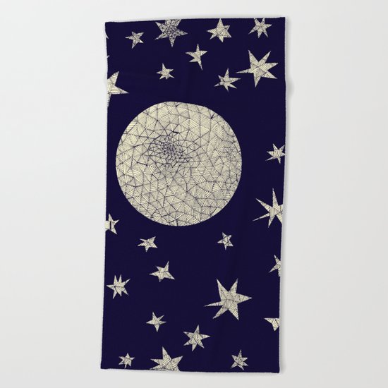 Moon and Stars Beach Towel