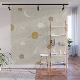 Flying Horses and Yellow Planets Wall Mural