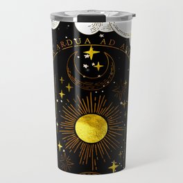 Per Ardua Ad Astra | Sun, Moon and Stars | Divine Witchy Aesthetic Print Travel Mug