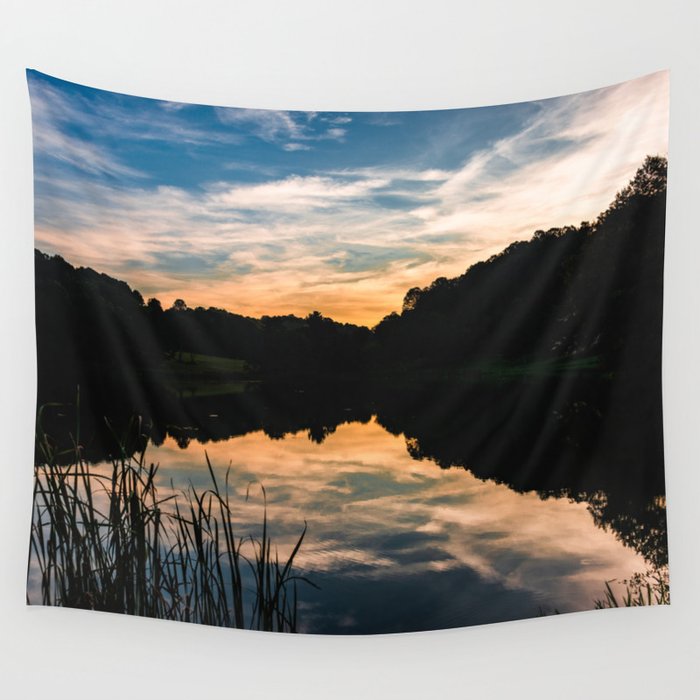 Great Smoky Mountains Lake Nature Photography Wall Tapestry By Cascadia