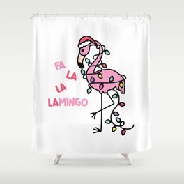 Christmas Flamingo Shower Curtain