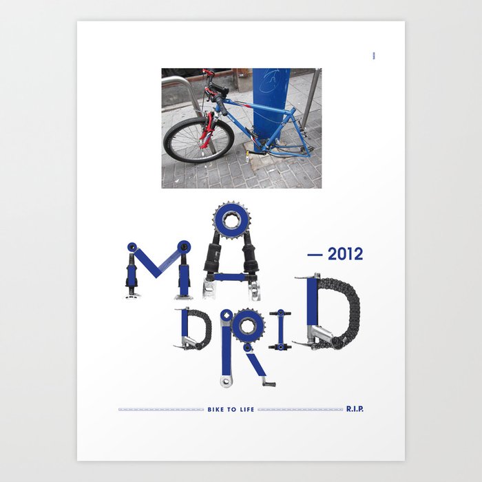 Bike to Life - Madrid Art Print