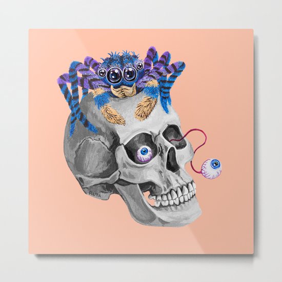 Skull Spider Metal Print