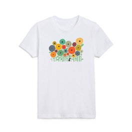 Cat in flower garden Kids T Shirt