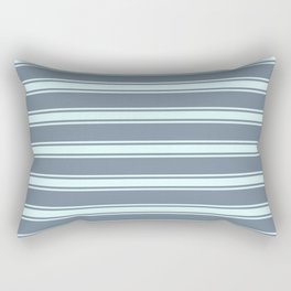 [ Thumbnail: Light Slate Gray & Light Cyan Colored Lines/Stripes Pattern Rectangular Pillow ]