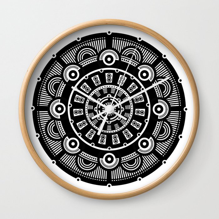 Modern Mandala (Black & White) Wall Clock