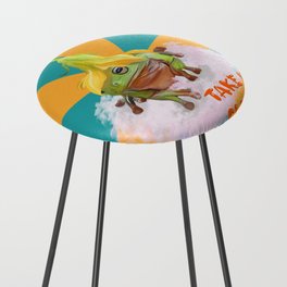 Take it sleazy - cool funny motivational frog Counter Stool
