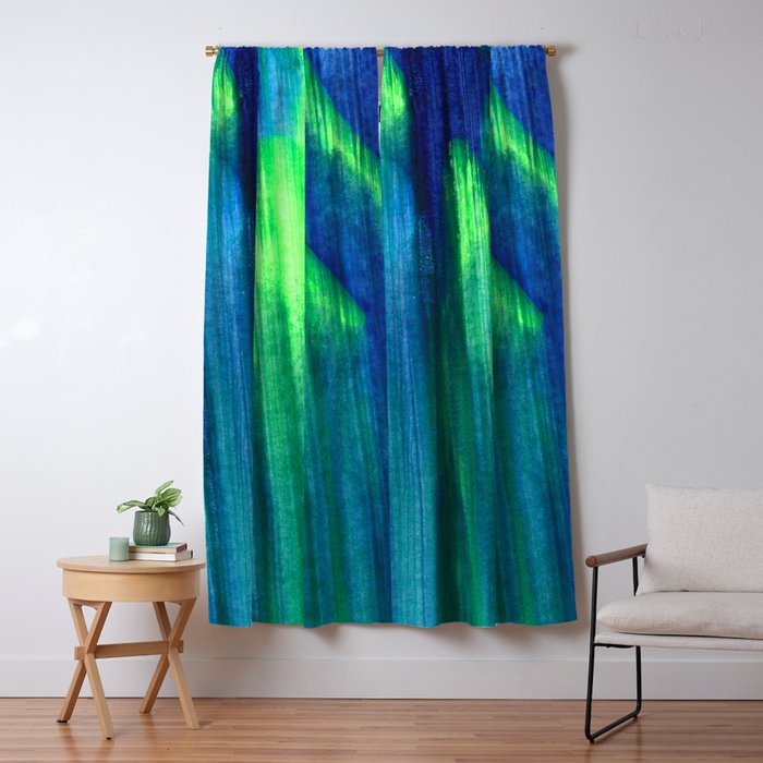 Northern Lights Abstract Painting Blackout Curtain By