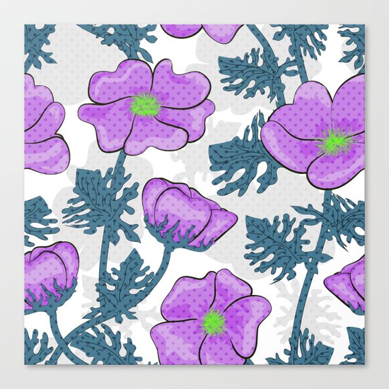 Flowers pink on white background. Canvas Print