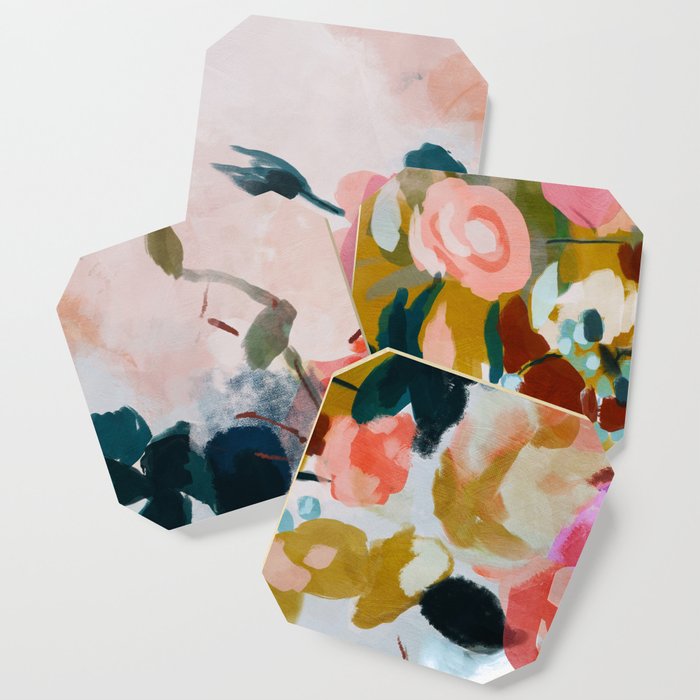 floral bloom abstract painting Coaster