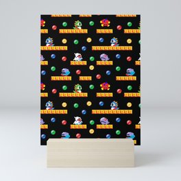 Bubble Bobble Retro Arcade Video Game Pattern Design Mini Art Print