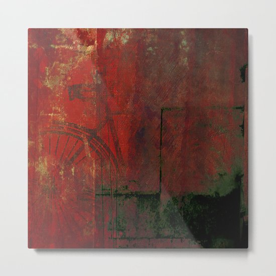 Bike In Big City Metal Print