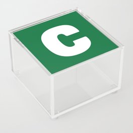 C (White & Olive Letter) Acrylic Box