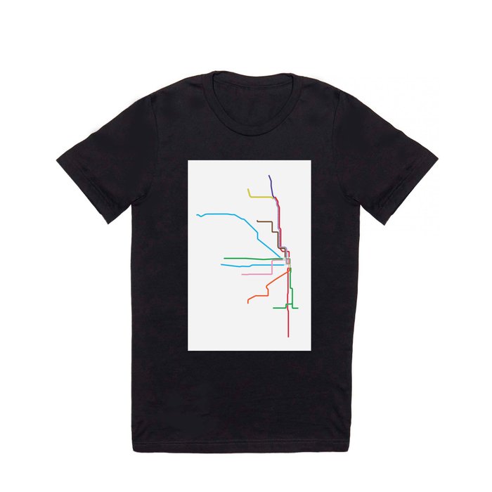 Chicago CTA Map, Chicago Train Map Art, Chicago L Train Map, Chicago Art, Chicago Wall Art, Map Art T Shirt