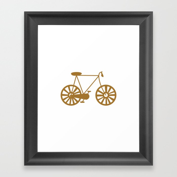 Brown Road Bike Lover Print Pattern Framed Art Print