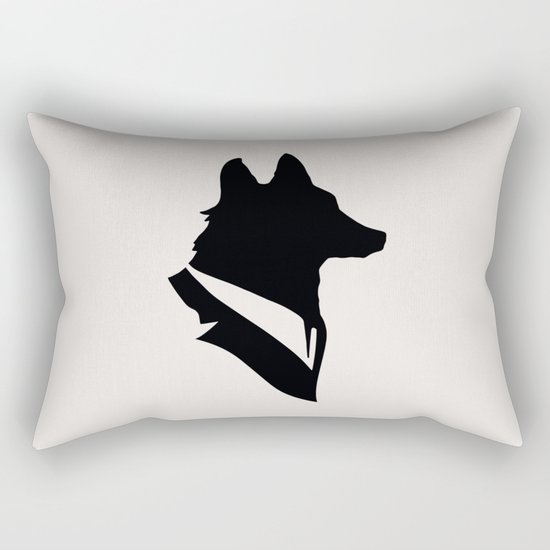 Monsieur Renard / Mr Fox - Animal Silhouette Rectangular Pillow