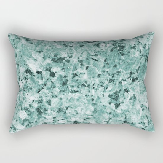 Polished granite verde - turquoise stone Rectangular Pillow