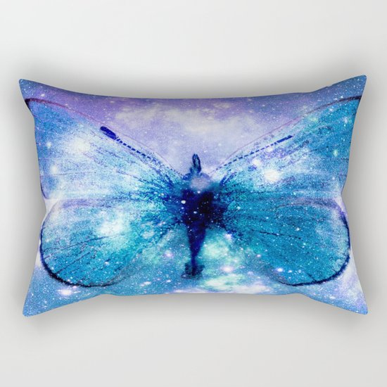 Celestial Butterfly Violet Teal Rectangular Pillow
