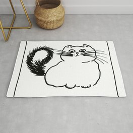 KET Rug | Kitten, Pattern, Apprehension, Funny, Drawing, Bushytail, Blackandwhite, Cat, Illustration, Comic 