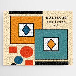 Modern Colorful Bauhaus Art Geometric Architecture Abstract Mid century Modern Retro  Jigsaw Puzzle