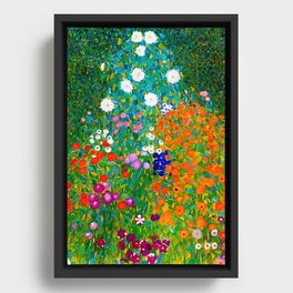 Gustav Klimt - Flower Garden Framed Canvas