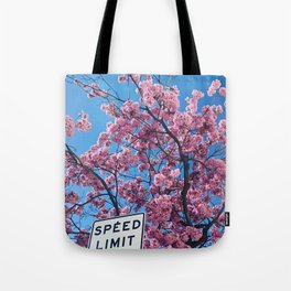 Speed Limit, Cherry Blossom Tote Bag