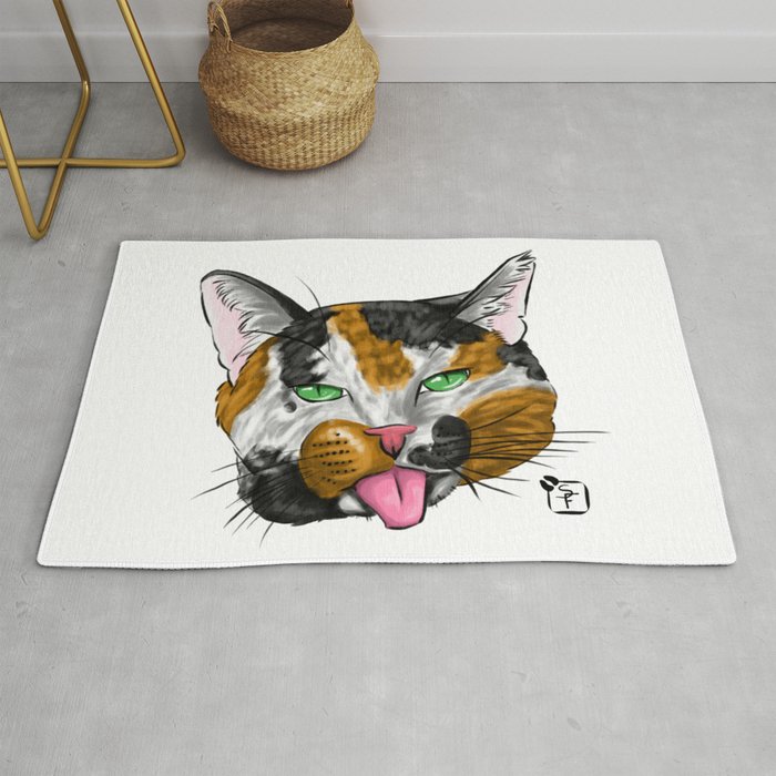 Calico Cat Face Rug By Sonnefaunart Society6 Calico Cat Face Rug